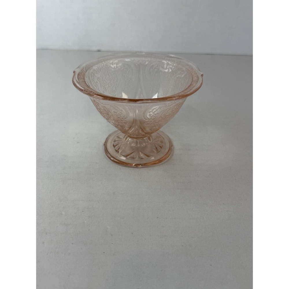 Hazel Atlas Royal Lace Pink Sherbet Ice Cream Bowl Depression Glass
